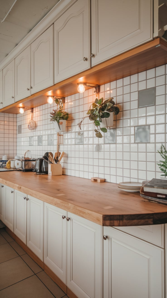 Kitchen bar with built-in coffee station