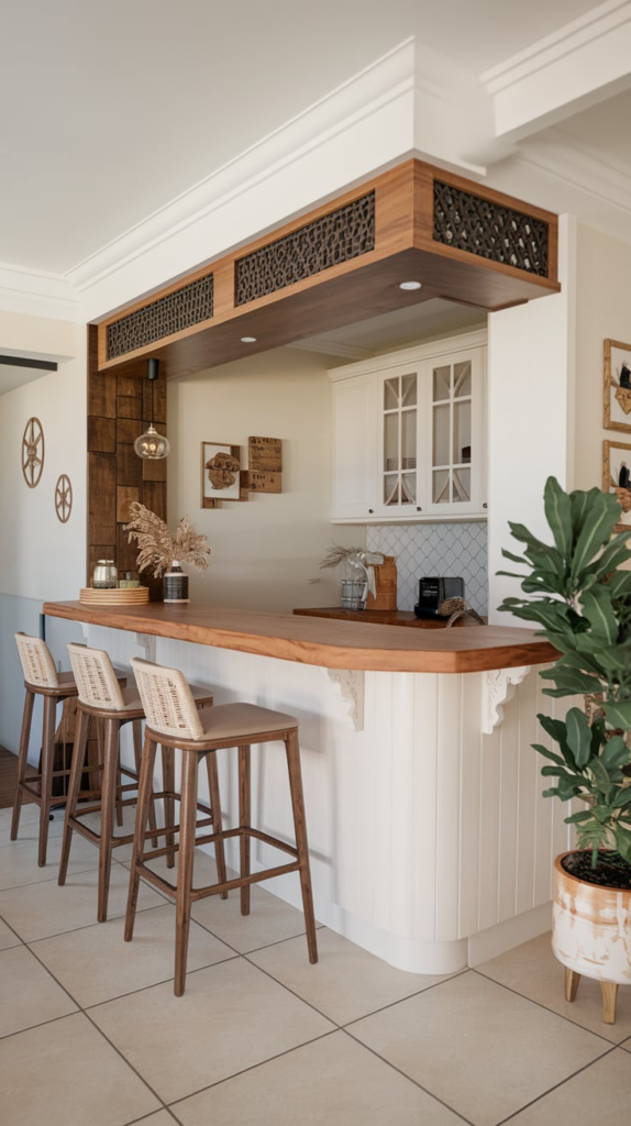 Coastal style kitchen bar