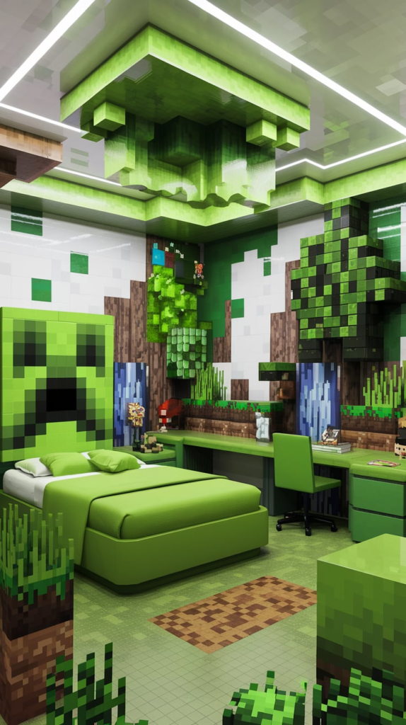 Mushroom Minecraft Bedroom