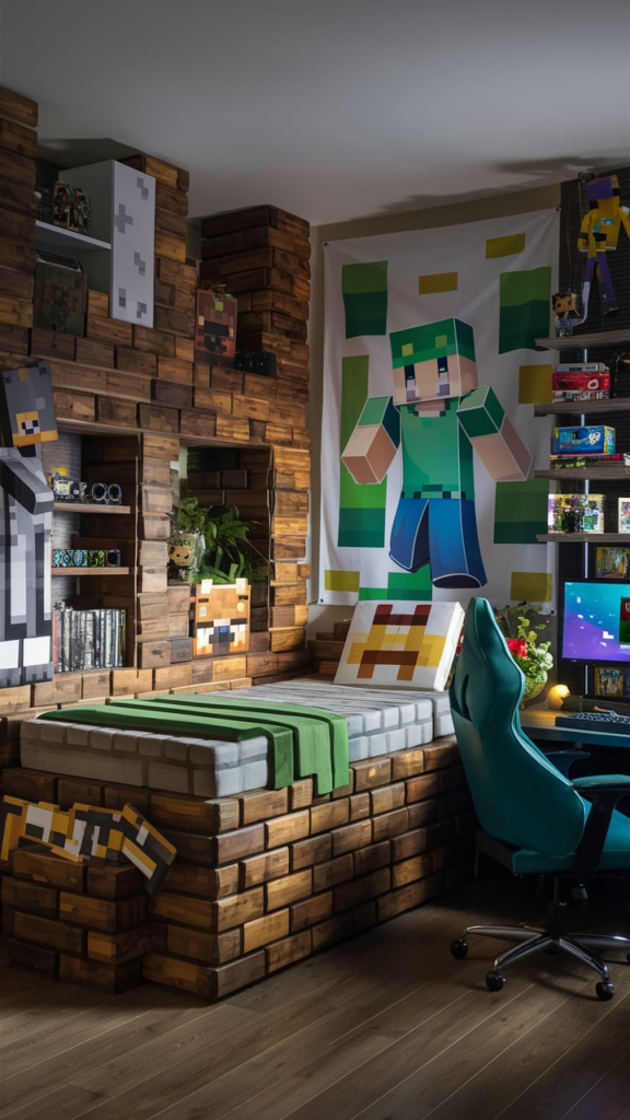 Jungle Minecraft Bedroom