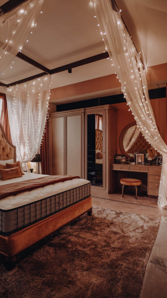 Fairy lights under bed