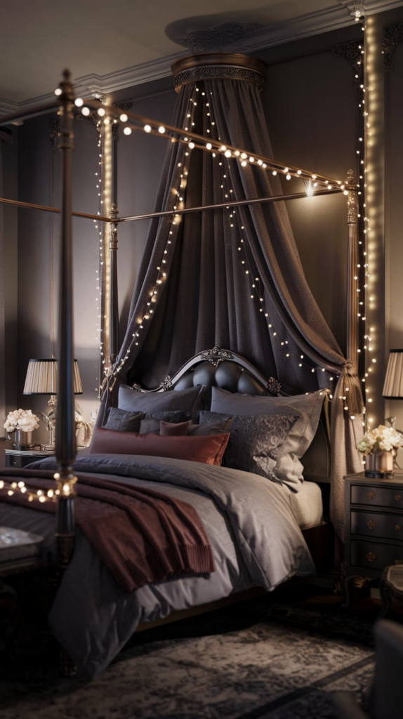 Fairy lights shaped into wall art