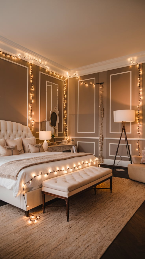 DIY fairy light chandelier