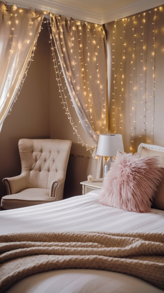 Installing fairy lights