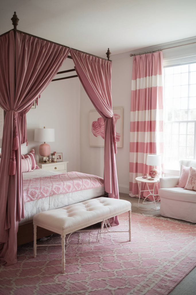 Velvet dusty pink headboard