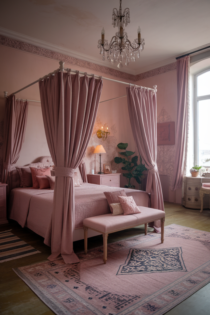 Gold accents with dusty pink