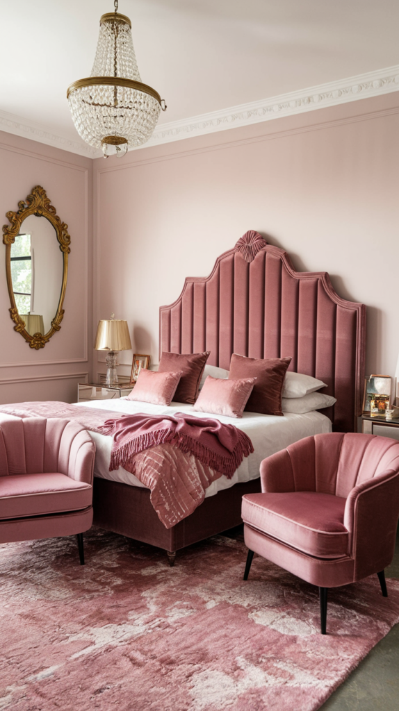 Metallic dusty pink decor