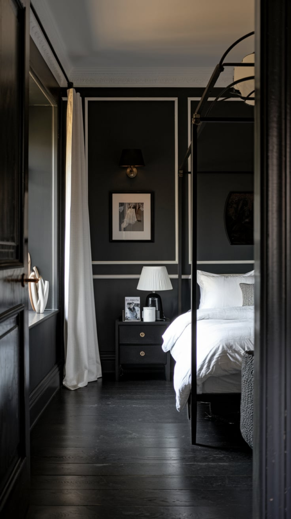 Dark floral print bedding