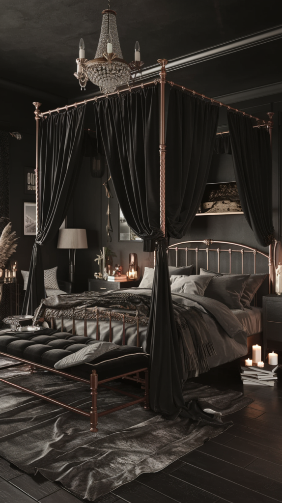 String lights in bedroom