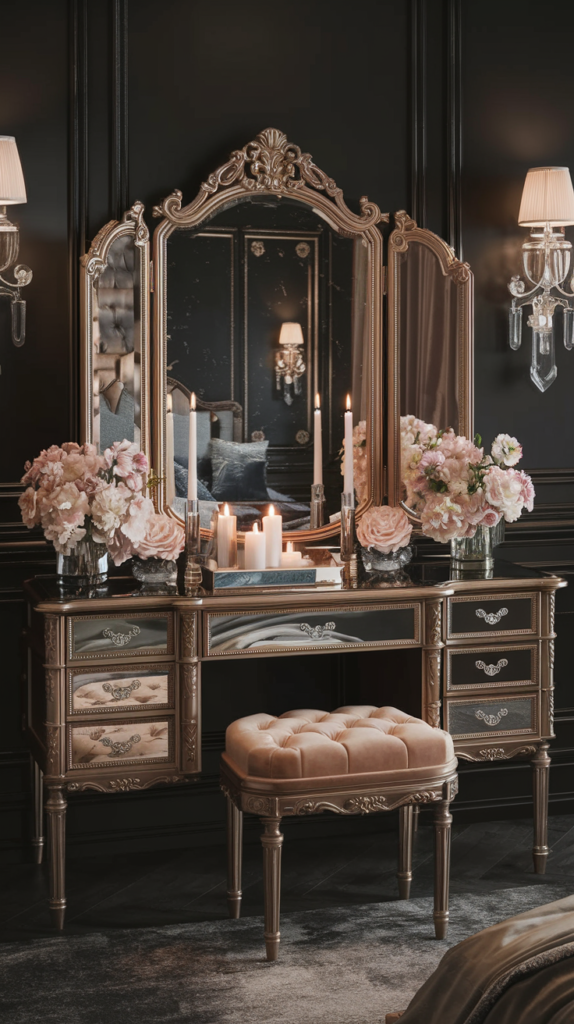 Gold and brass accents