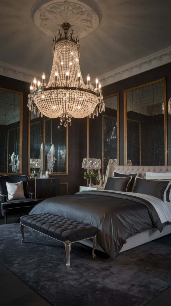 Bedroom with speaker system