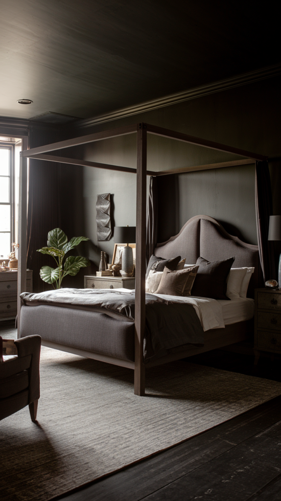 Feature wall in bedroom