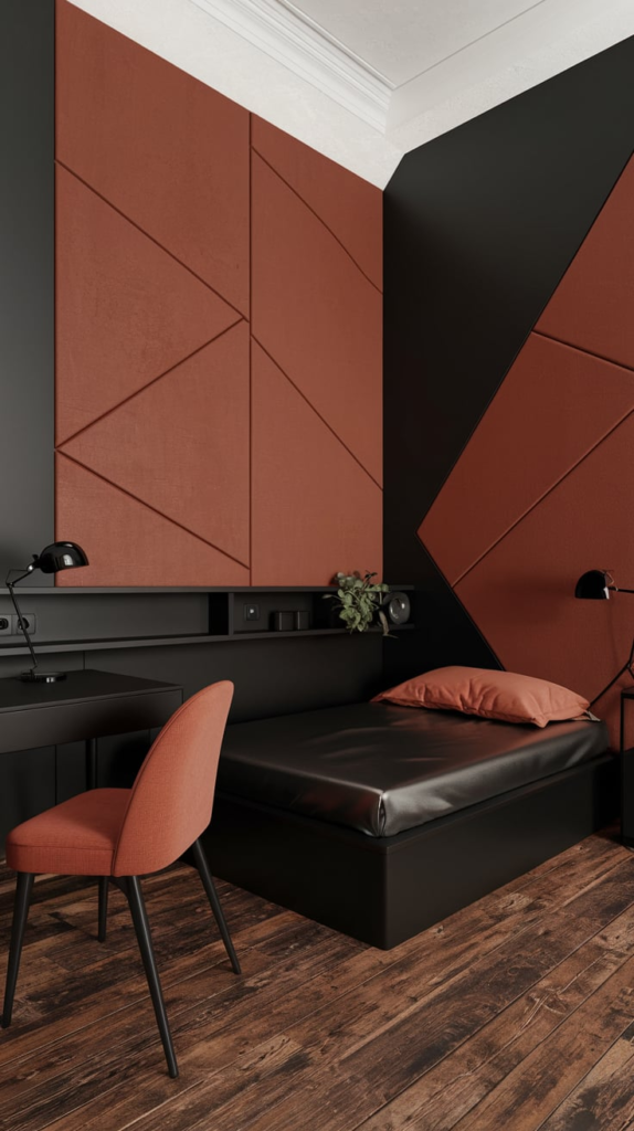 Bohemian Black and Rust Bedroom