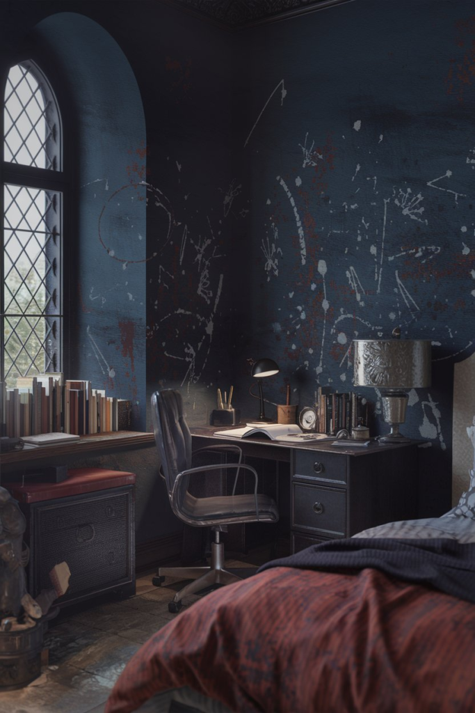Art Deco Black and Rust Bedroom