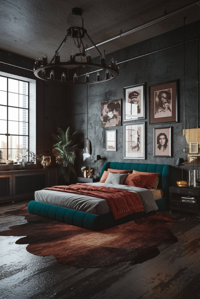 Black and Rust Bedroom Inspiration