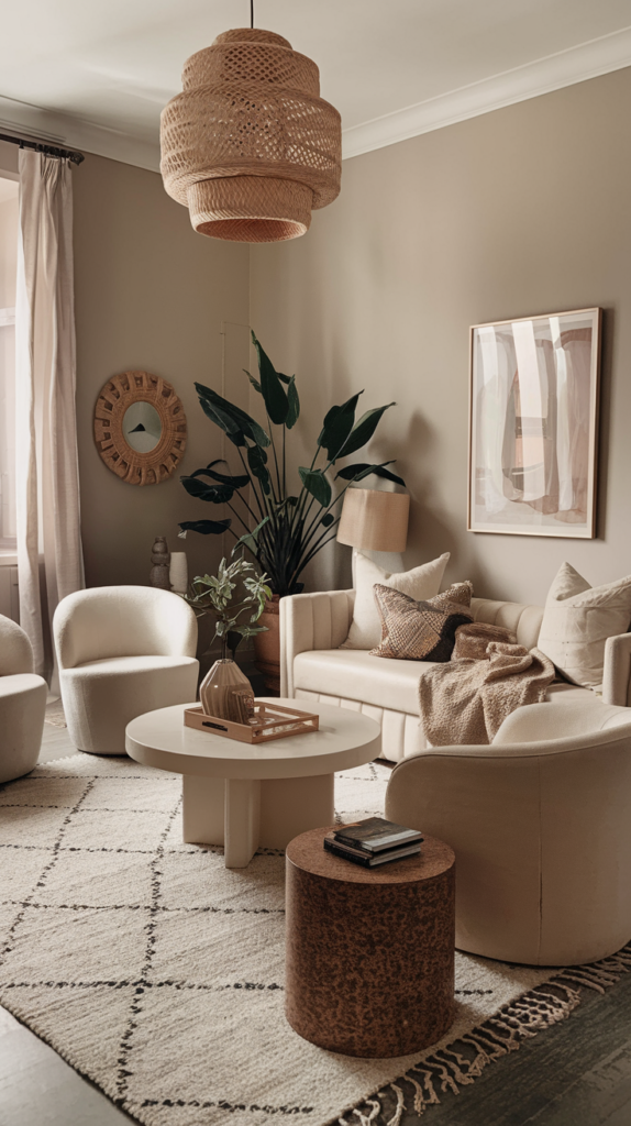Statement rug in living room