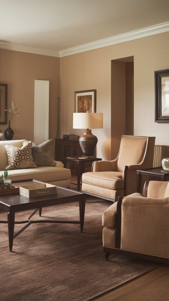 Mirror enhancing living room space