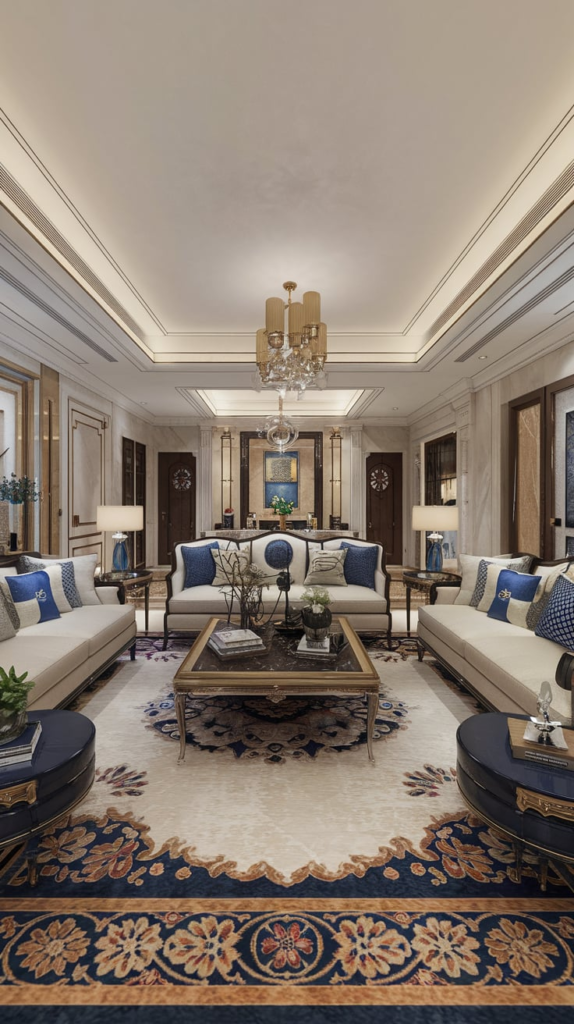 Elegant curtains in living room