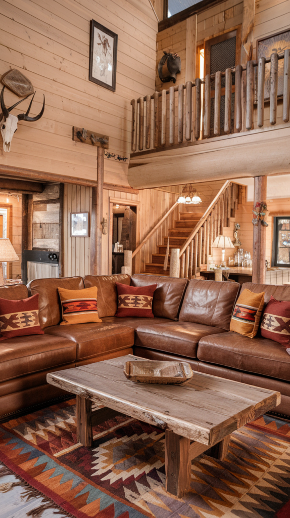 Leather sofa in western living room