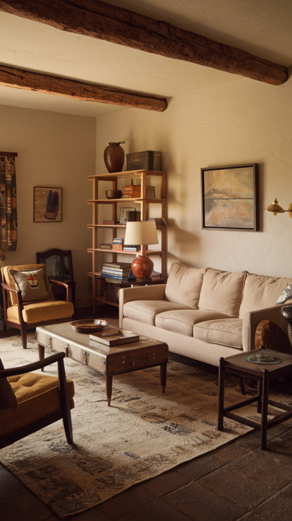Layered textures in western living room