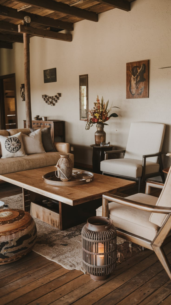 Vertical shelving in small living room