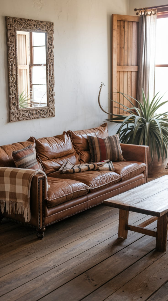 Open shelving with western decor