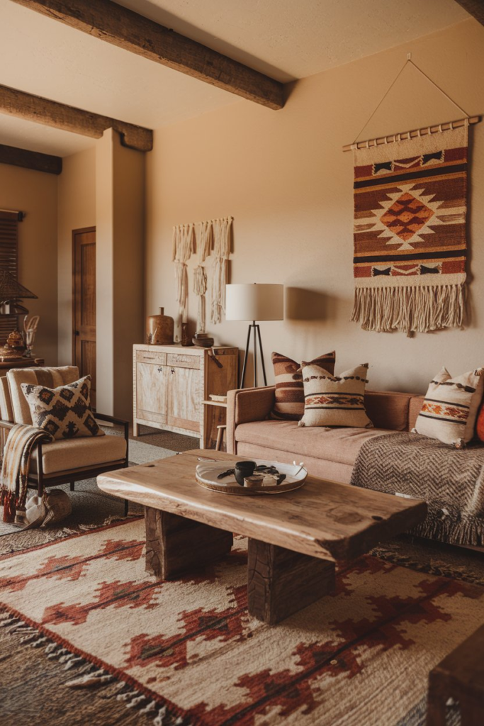 Wood and Leather in Western Living Room