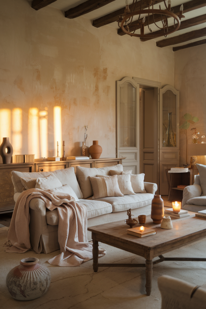 Wooden Chest and Iron Shelving