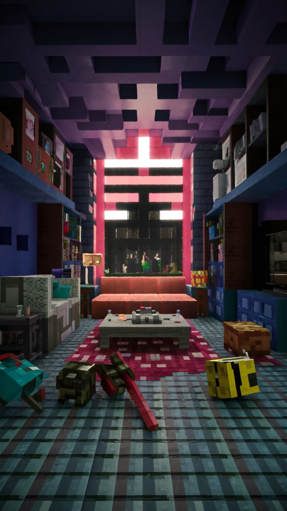Rustic Cabin Minecraft Living Room