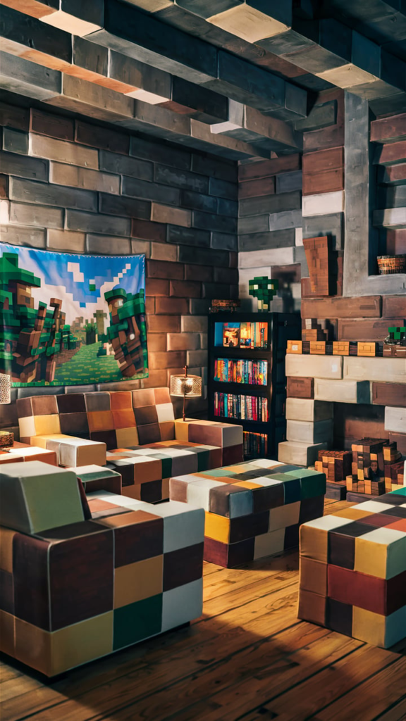 Underground Minecraft Living Room
