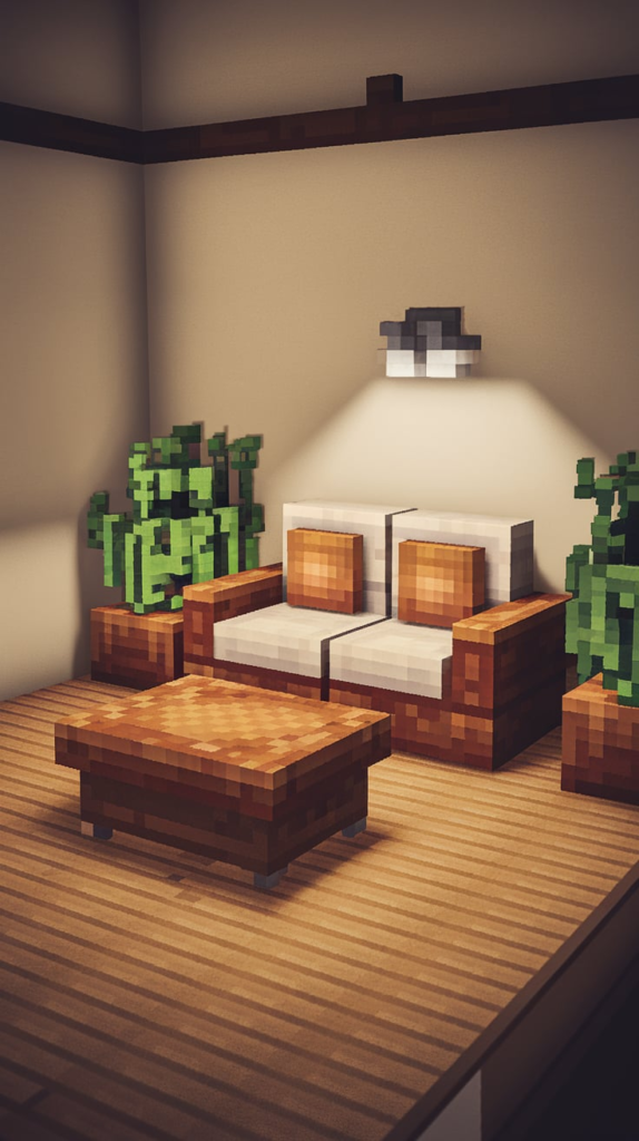Nether Inspired Minecraft Living Room