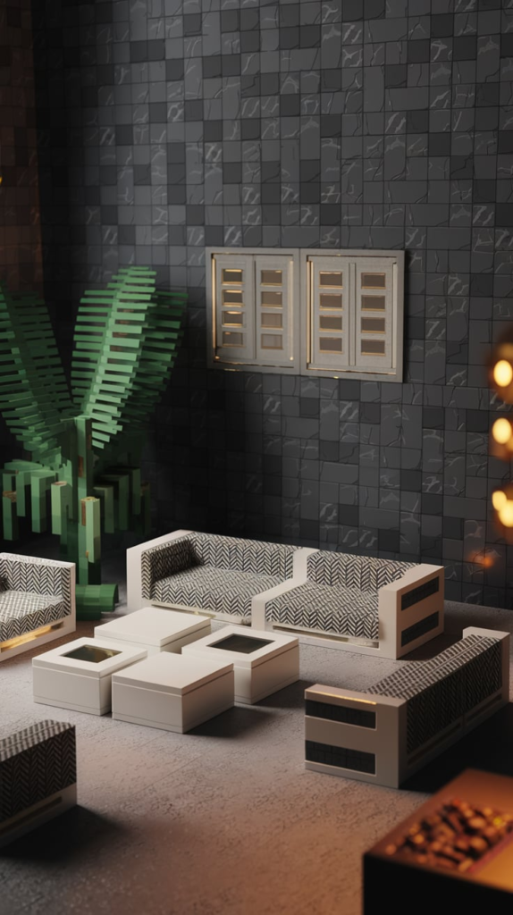 Cottage Core Minecraft Living Room