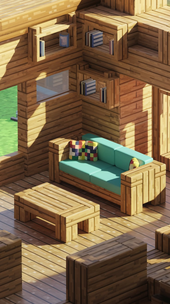 Colorful Minecraft Living Room