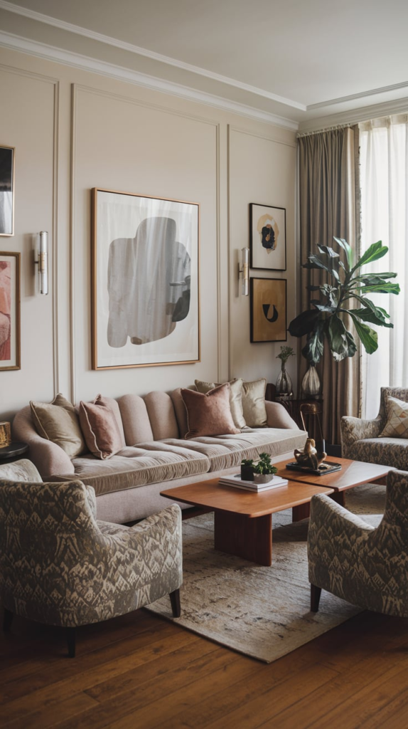 Living room with focal point