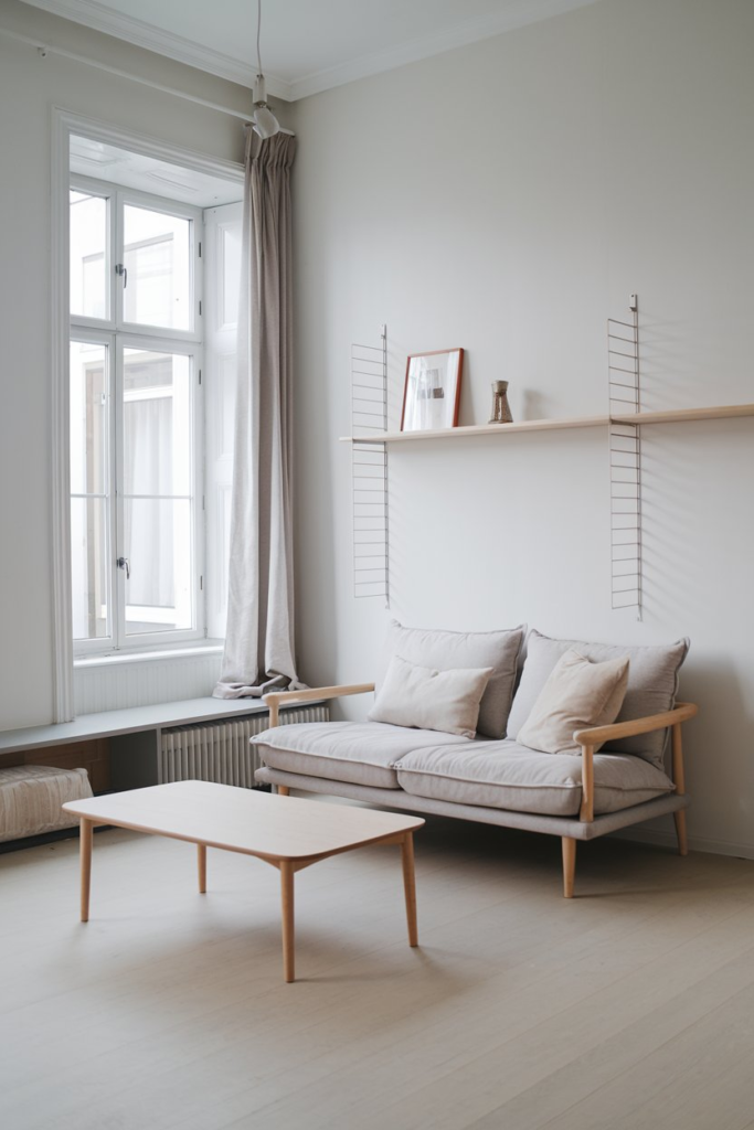 Built-in shelves with decor