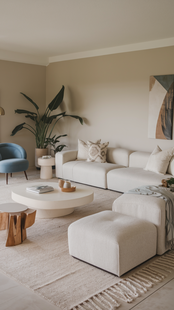 Mirror reflecting light in living room