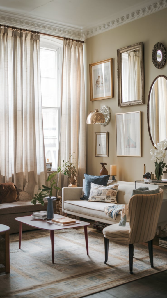 Bold color accents in living room