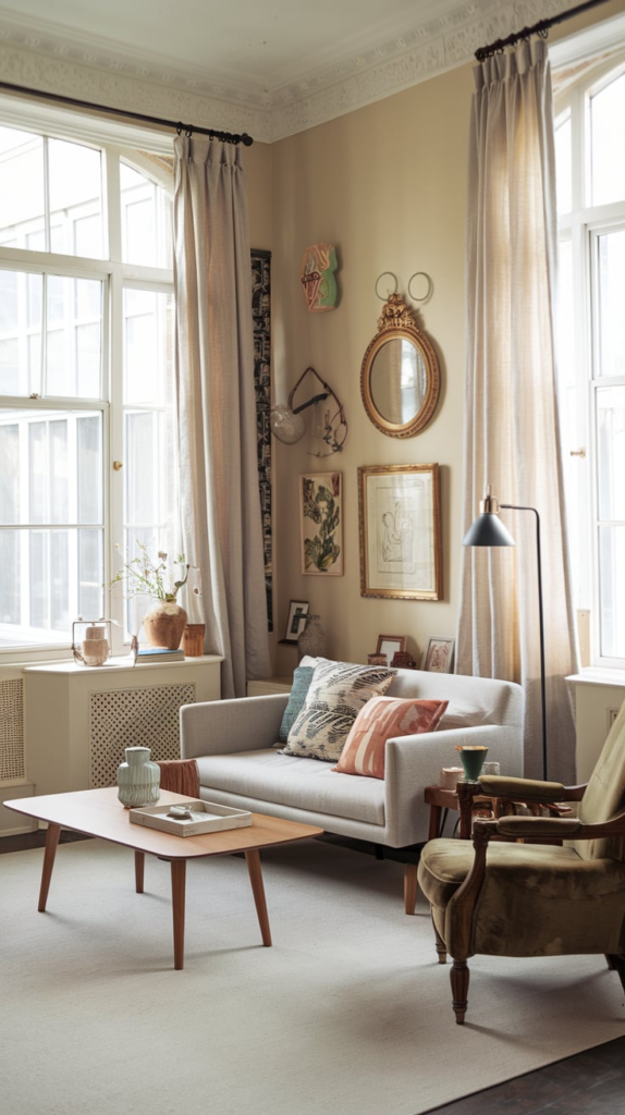Bookshelf styled with books and decor
