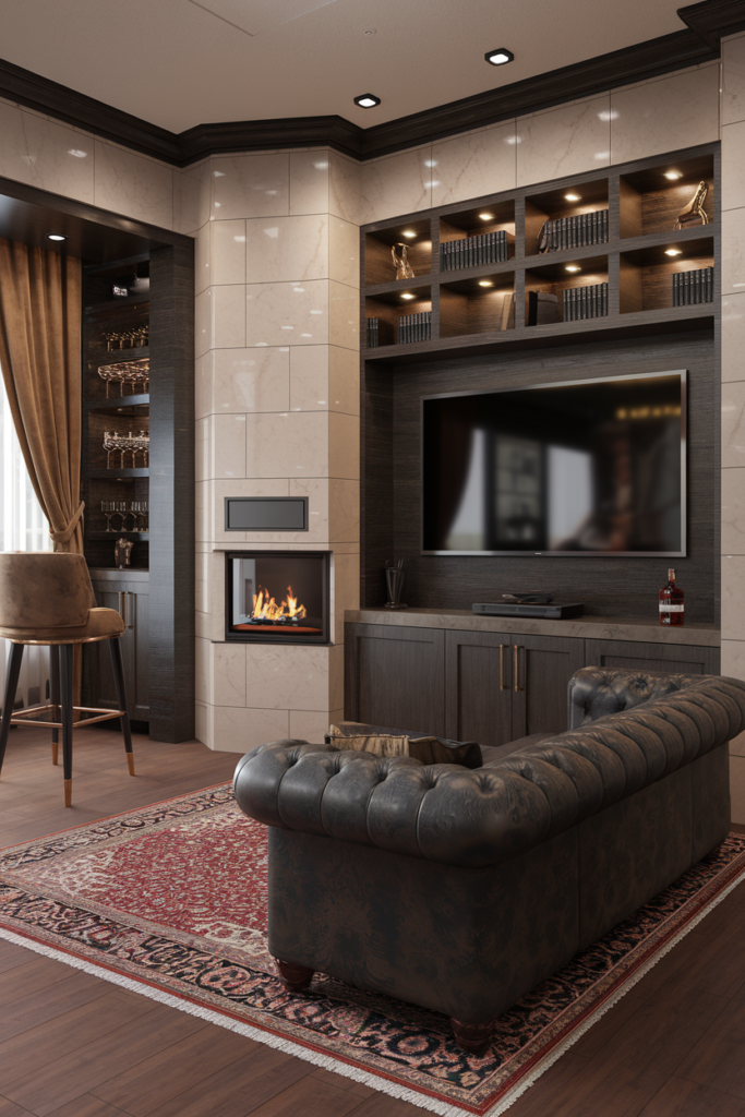 Rustic Bar with Barn Doors