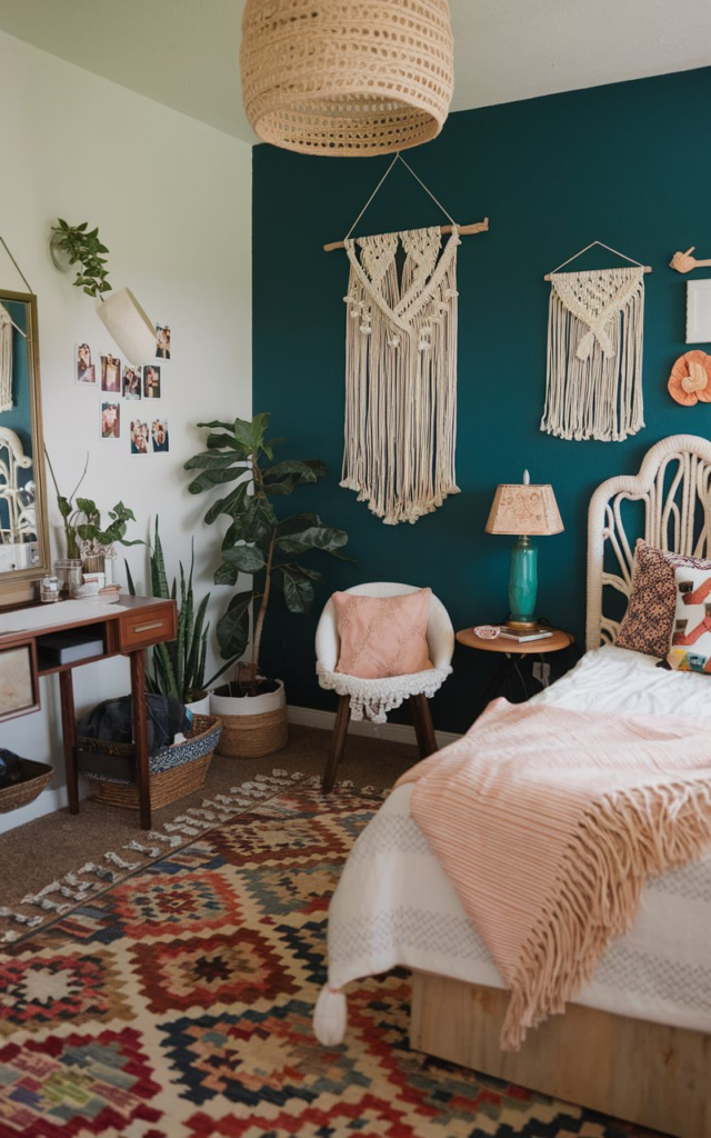 Cozy living room with thrifted decor