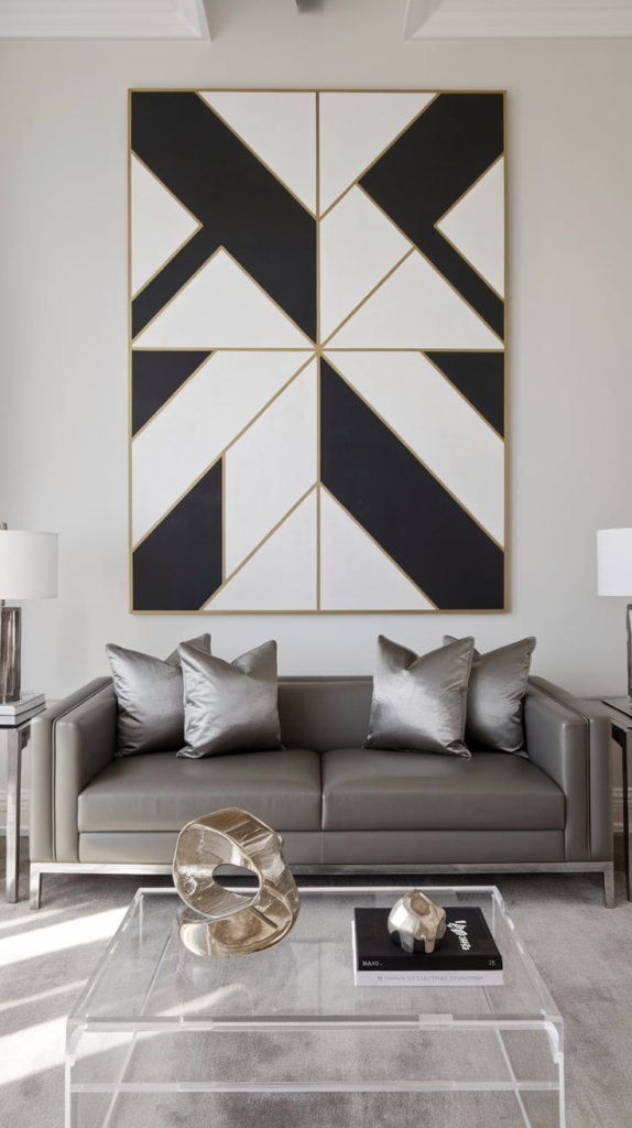 String lights behind couch