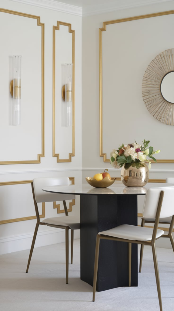 3D wall sculptures behind couch