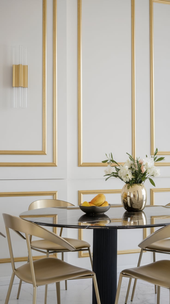 Painted accent wall behind couch