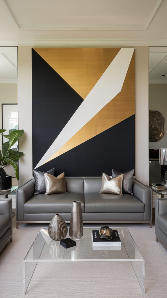 Neon sign behind couch