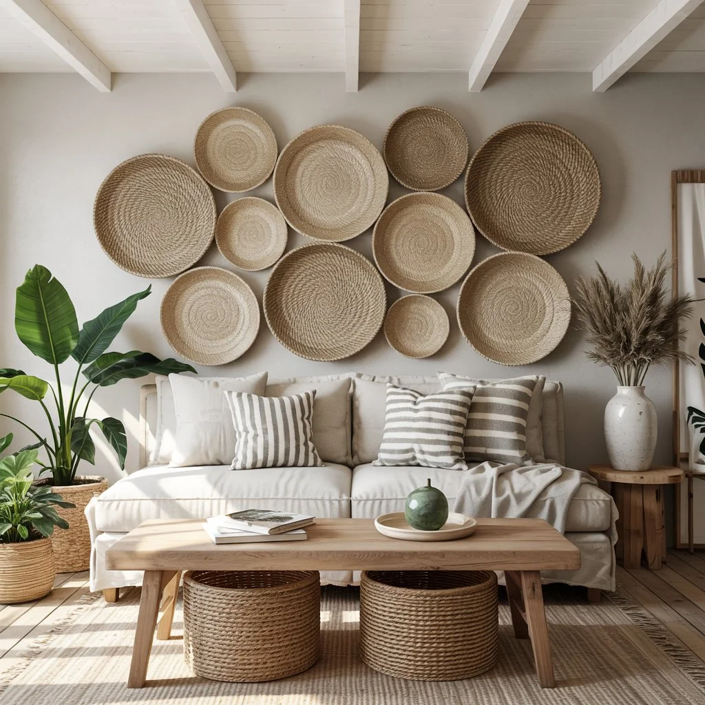 Sisal basket wall art