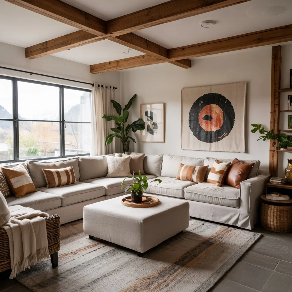 Family-friendly organic modern living room