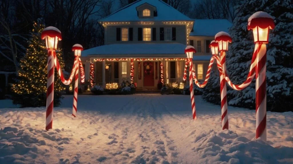 Brighten Walkways with Festive Candy Cane Stakes