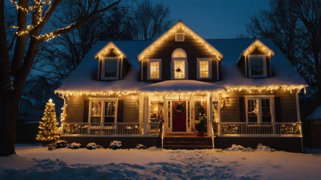 Outline Windows with Warm White Lights