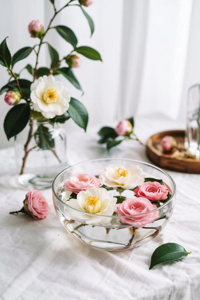 Floating Camellia Flowers