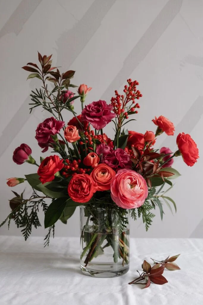 Monochromatic Red Floral Arrangement